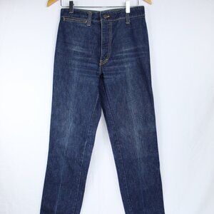 Sasson Vintage Blue Jeans No size tag Small Hidden Front Pocket Raw Edge READ!